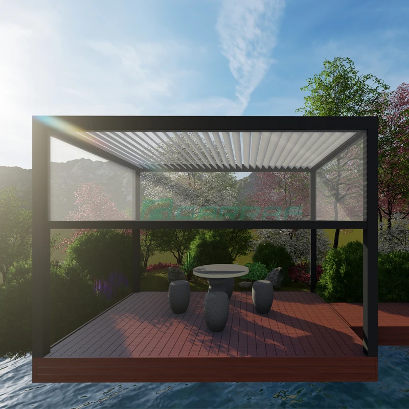 Wholesale Outdoor Living Waterproof Electric Louver Roof Awning Canopy Gazebo Bioclimatic Aluminum Pergola