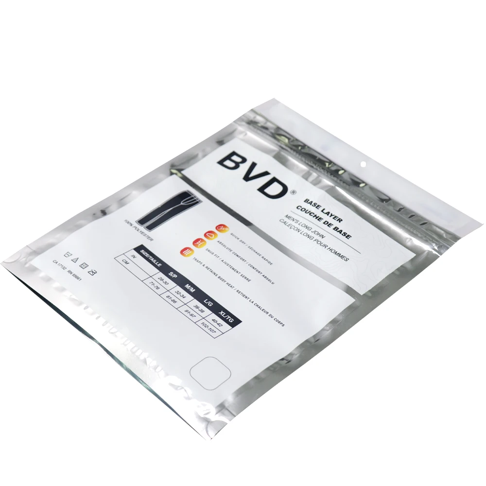 Hot Sale Custom Logo Brand Printing Luxury Unique Biodegradable Drawer Underwear Clothing Packaging bags With Clear Window