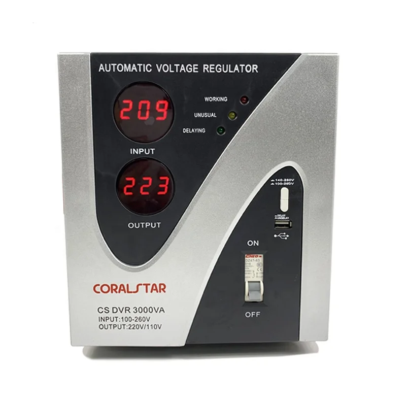 Wholesale  3000VA automatic voltage  stabilizer /voltage regulator  with USB port