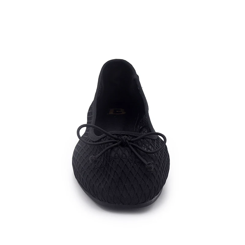 Wholesale breathable black mesh ladies beach ballerinas flats comfortable female casual flat evening shoes for elderly women