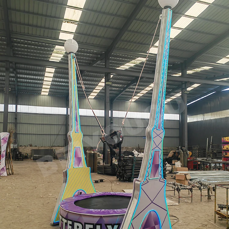 Factory professional bungee jumping trampoline commercial trampoline mobile kids game electric bungee bed