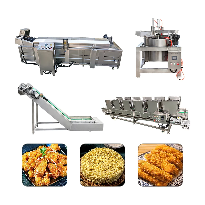 Industrie Nugget Fisch Brat Linie Huhn Erdnuss Friteuse Machine Kontinuierliche Friteuse Machine