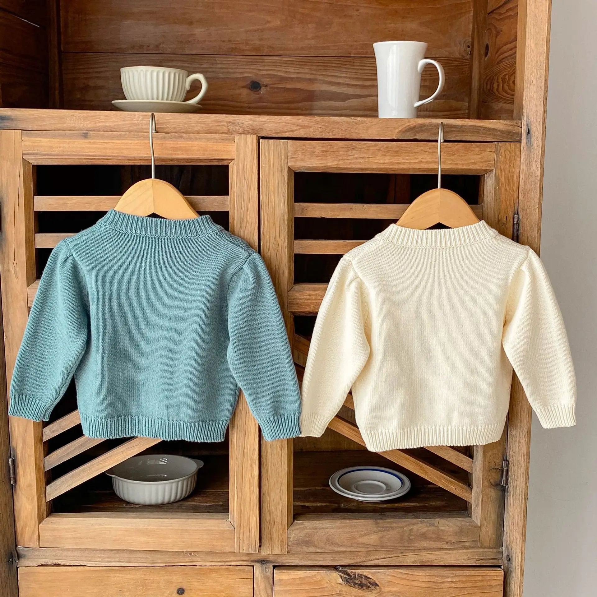 Newborn Baby Clothes Knitted Sweatshirt Cardigan Baby Knit Cotton Sweater Manufacturer Designer Girls Knitwear