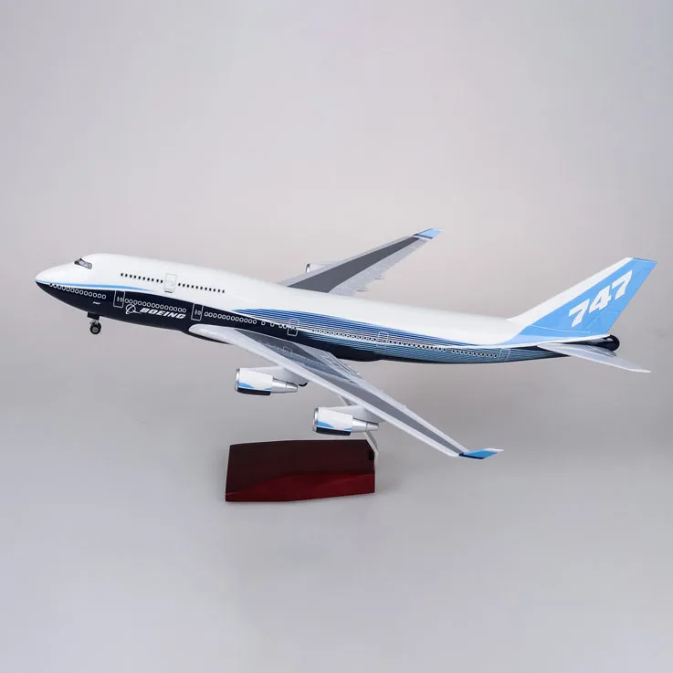 1/150 Scale 47CM Boeing 747 B747 Airlines Large Passenger Aircraft Diecast Resin Model Collection Decoration Light Handicraft