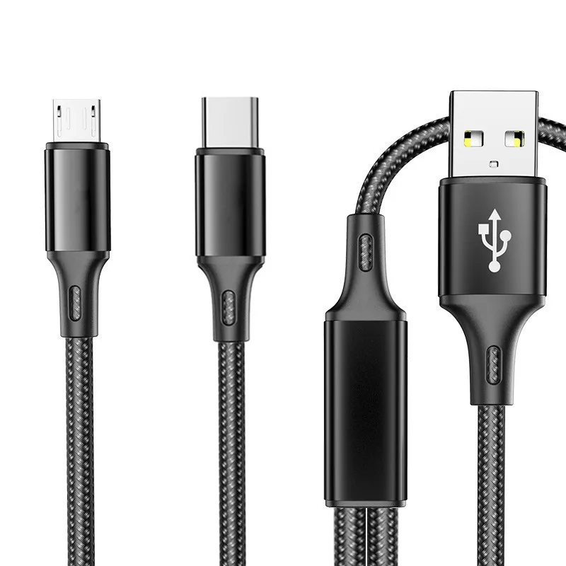 
Data cable Mobile phone express multifunctional multi-head cable one drag two charging line Android both ends 