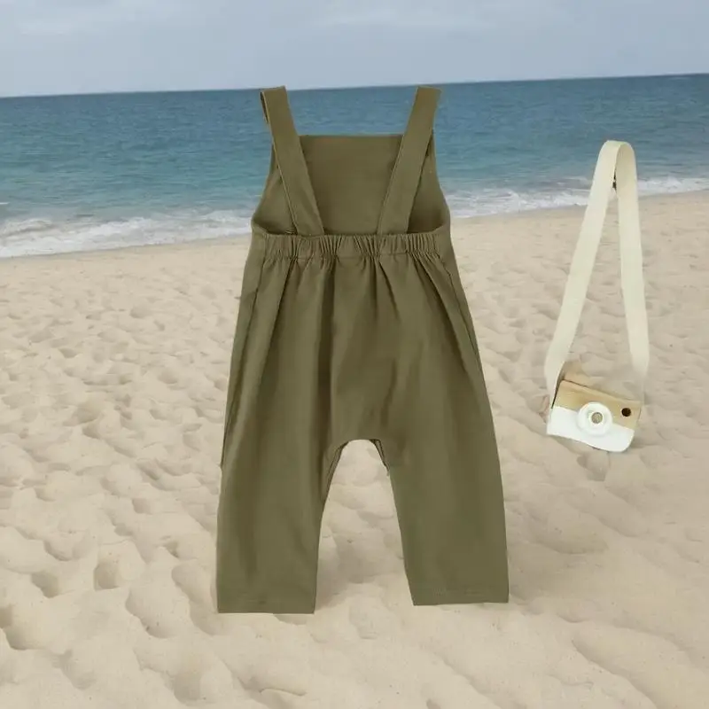 Newborn clothes romper ribbed bodysuit waffle 95%bamboo 5%spandex Baby sleeveless Summer fashion plain cotton baby boy dungarees