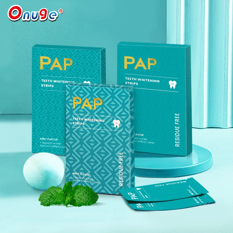 15 min Mild but Effective teeth whitening strips wipes OEM packaging 2025 oem new pap Residue Free tooth whitening strip