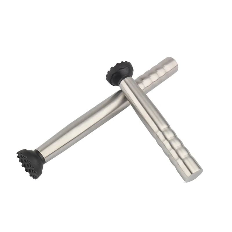 Stainless Steel Cocktail Mixer Stirring Lemon Orange Fruit Juice Muddler Crushed Ice Hammer Broken Popsicle Ice Pressing Stick