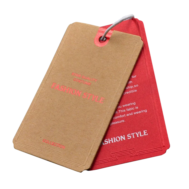 custom hang paper tag Labels price tags for clothes garment Clothing hang Tags