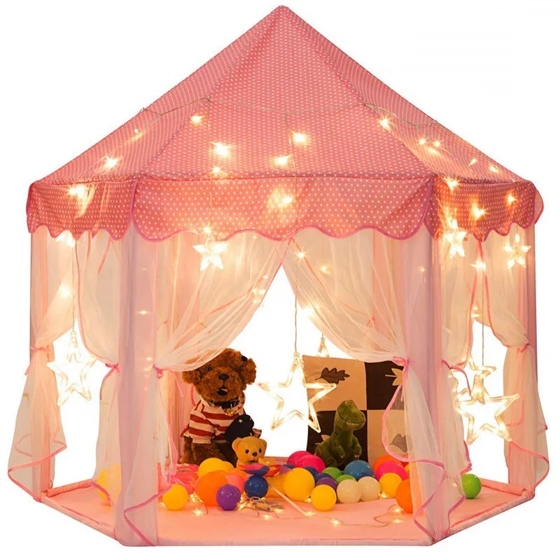 Free Sample Baby Game Castle Portable Princess Castle Tent for Girls Fairy Play Tents for Kids Playhouse