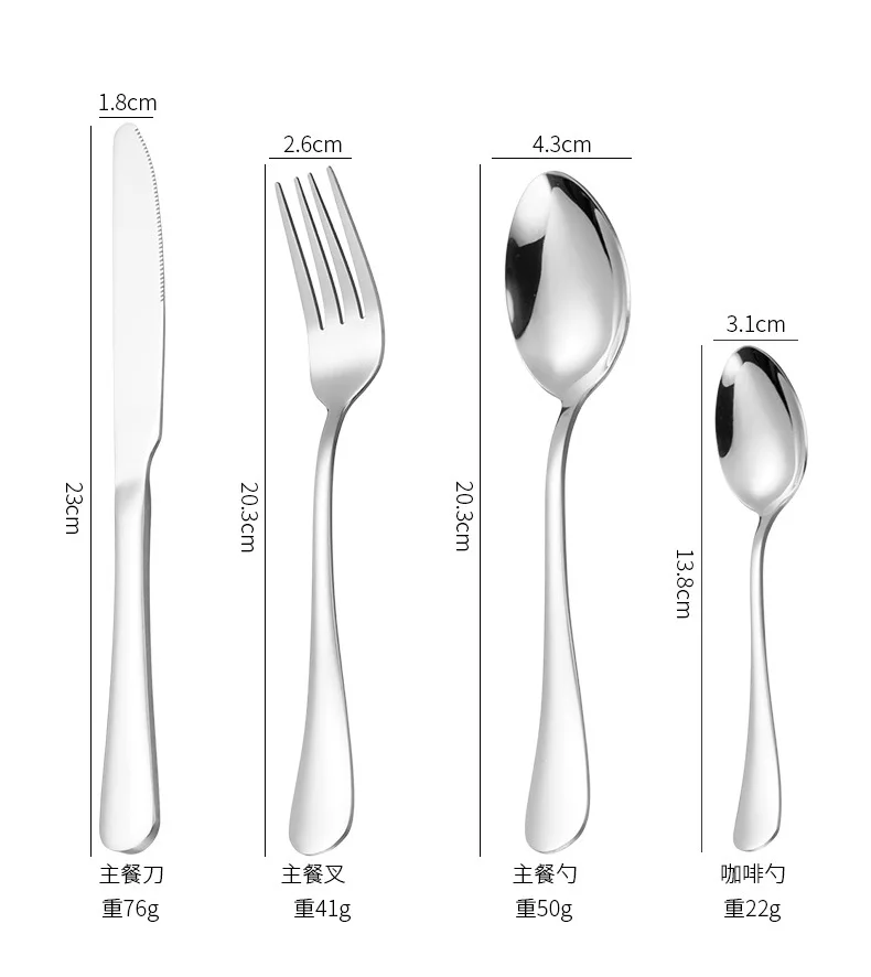 cubiertos luxury stainless steel knife spoon fork set 24 Pieces for 6 gold flatware Cutlery Set with black gift wood packing box