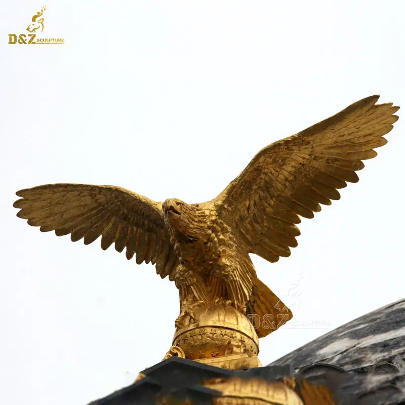 gold metal flying eagle sculpture outdoor sculpture eagle art bronze sculpture