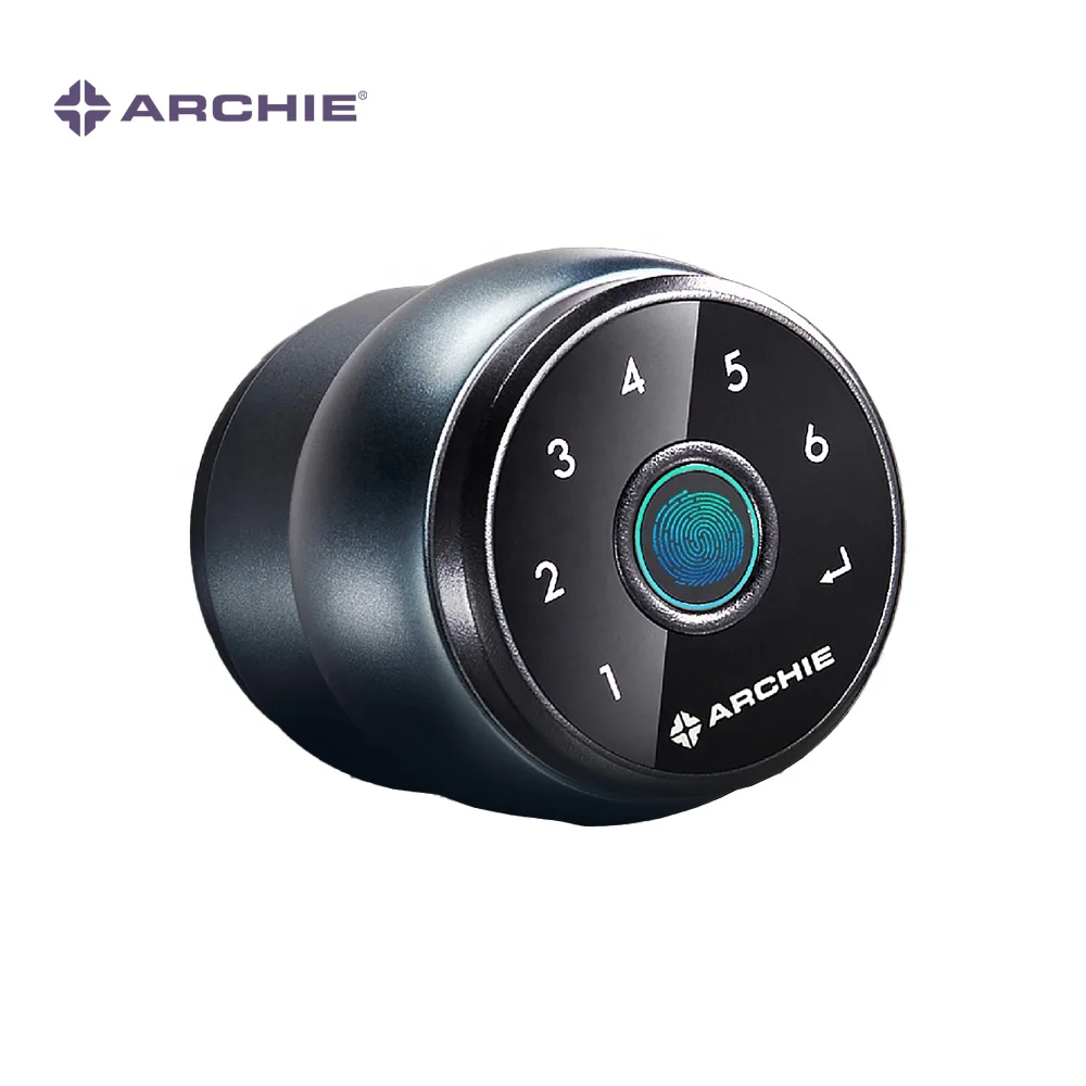 ARCHIE Fingerprint Password Key Cylindrical Serrure Intelligente Electronic Smart Door Lock