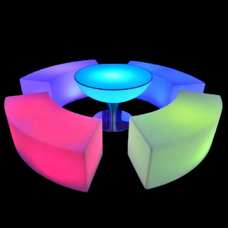 Led glowing bench event wedding sofa plastic garden furniture bench led chair