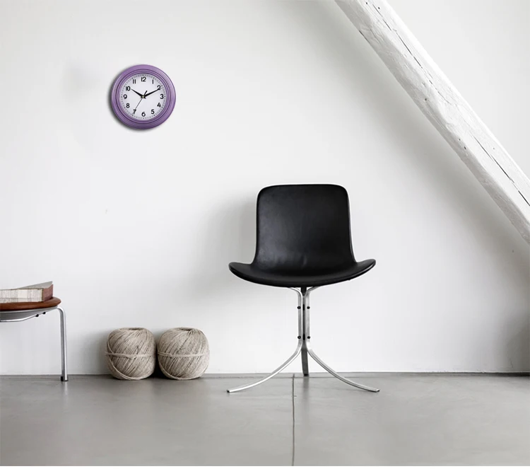 Круглые пластиковые настенные часы 9 дюймов, украшение для дома