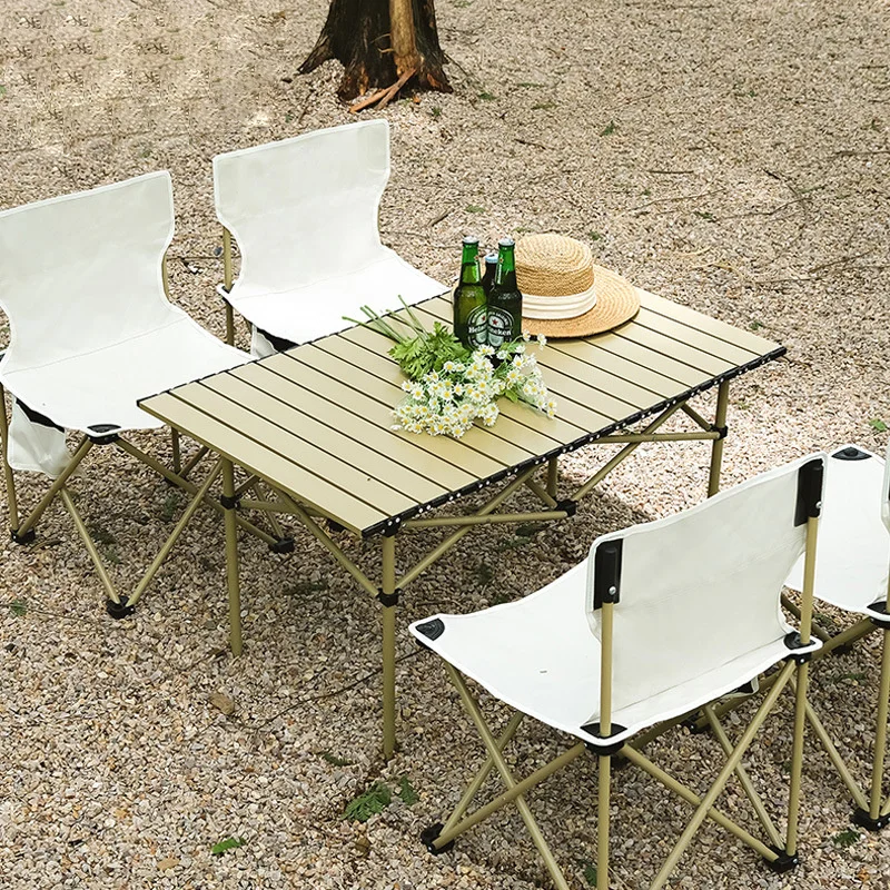 Outdoor table folding picnicportable self-driving tour camping table aluminum alloy surface car egg roll