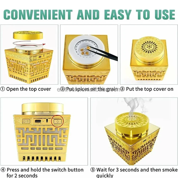 Sq-209P Inspired By Dubai Museum All Reciters Rechargeable Car Bukhoor Quran Reciter Speaker