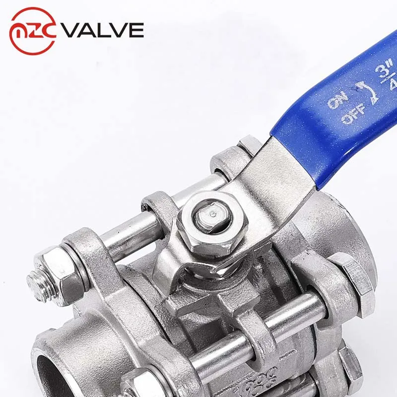 3PC Stainless Steel 304 Butt Welding Ends 1000WOG Metal Sealing Ball Valves