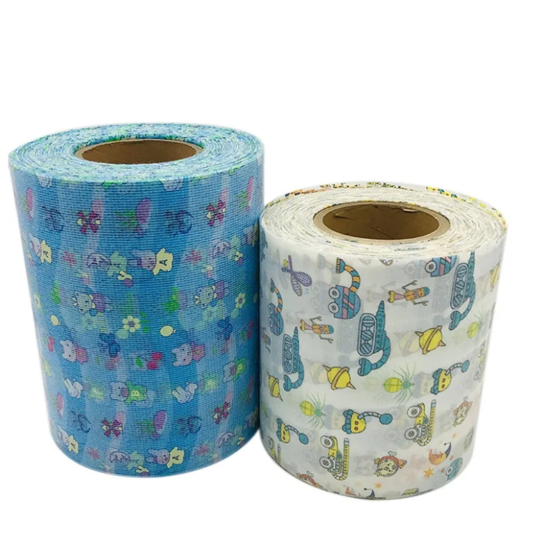 2024 подгузник сырье Нетканая печатная фронтальная лента сетчатая фланелевая оптовая продажа