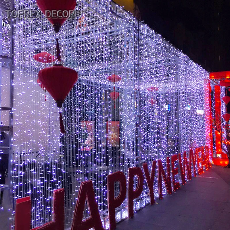 Новый год 2022 diwali декоративные светодиодные мерцающие цветные занавески 2x2 украшения
