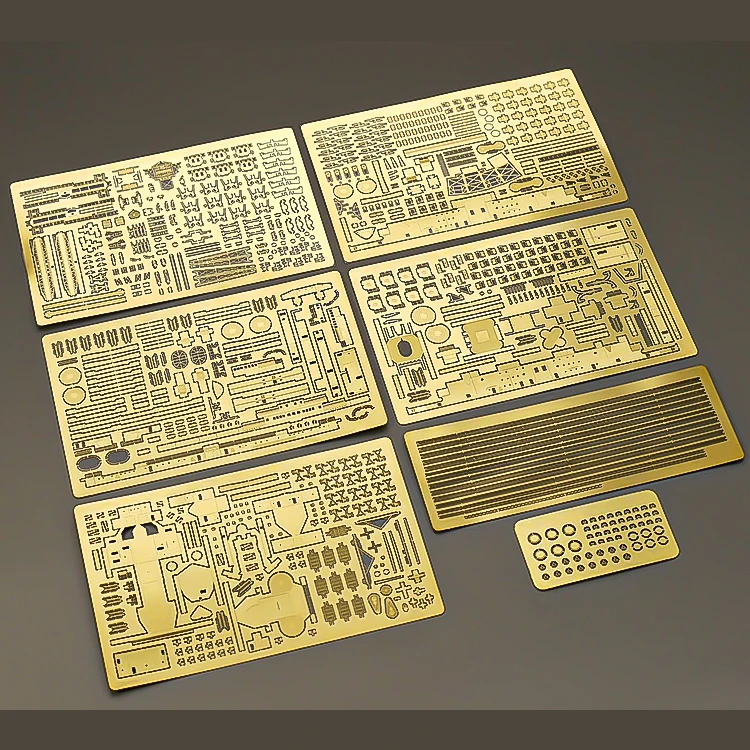Custom etching service is available for photo etched parts on model with a thickness of 0.2 0.3 0.5mm brass etched