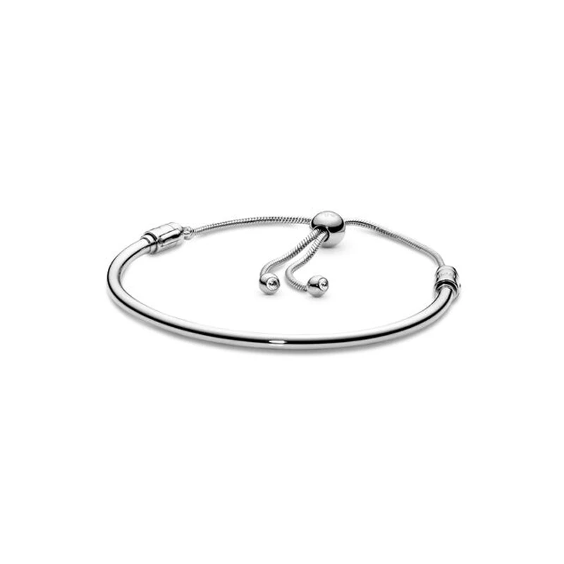 Moments 925 Silver Rose Gold Sliding Gloss Bangle