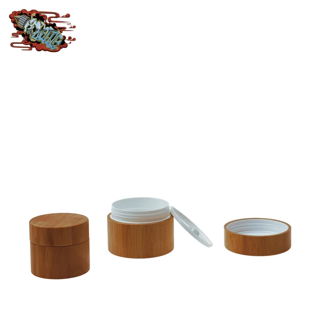 Custom size logo printing natural bamboo jar with plastic interior