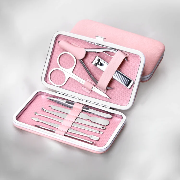 New picture package nail tips tools 9 pcs sets manicure&pedicure set