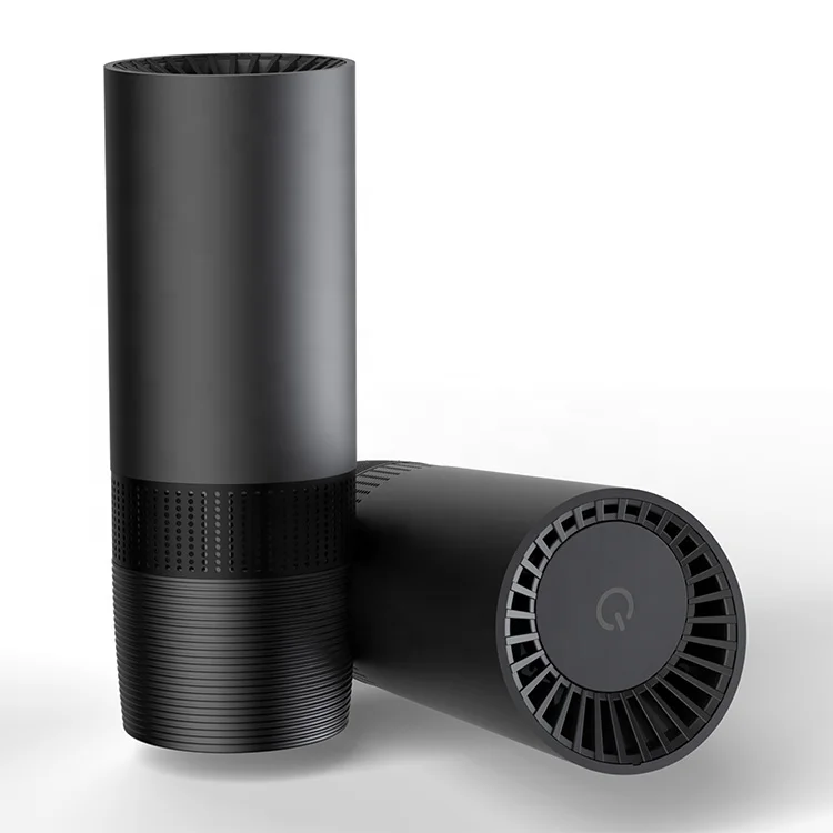2022 KATALD  Black Aluminum Alloy Car  Air Purifier with Activated Carbon and Primary Filter