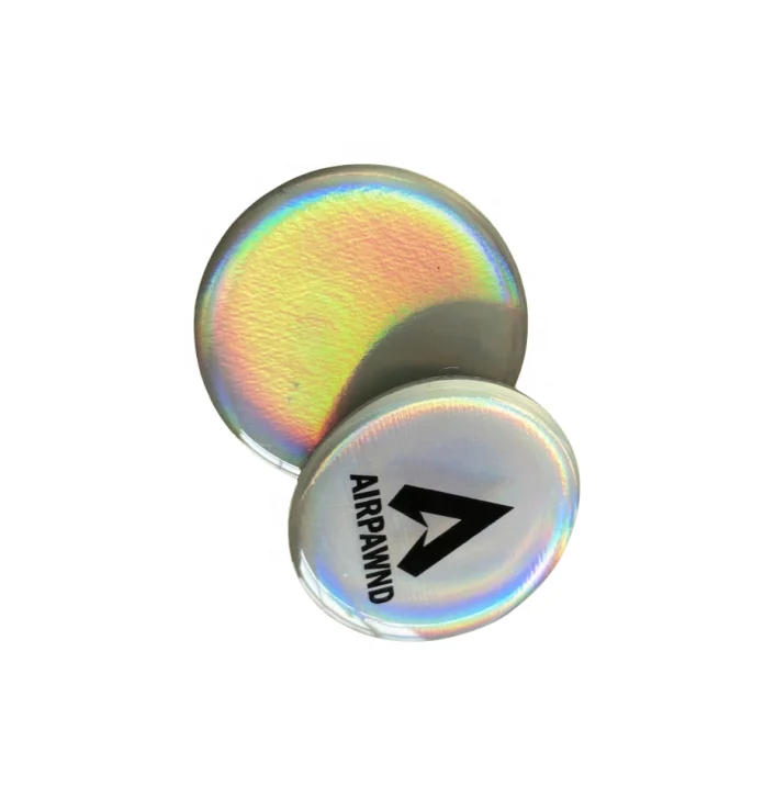 Custom Size Membership Rainbow Shiny Hologram Black Printing NFC215 213 Epoxy Tag With Sticker