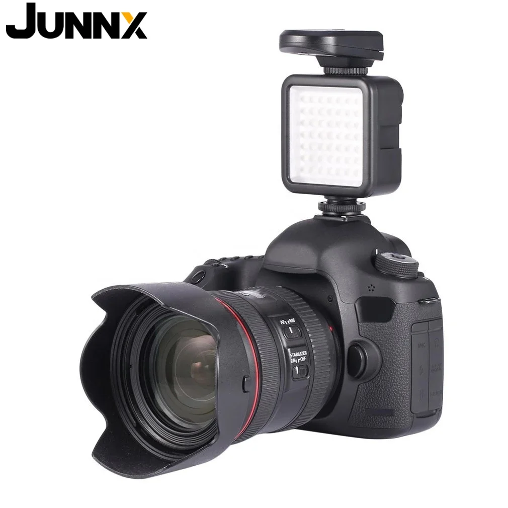 Junnx  Photography LED Fill Light on Camera 5.5W 800lm 6000K for DSLR Mini Night Photographic Fill Lighting for Nikon Canon Sony