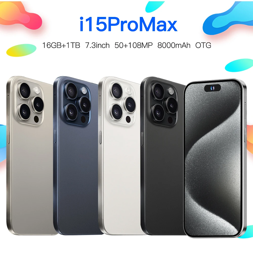 15 Pro Max 6 54 дюймов полноэкранный Wi-Fi GPS I15 смартфон ГБ + 128 Android 4G 5G мобильный телефон