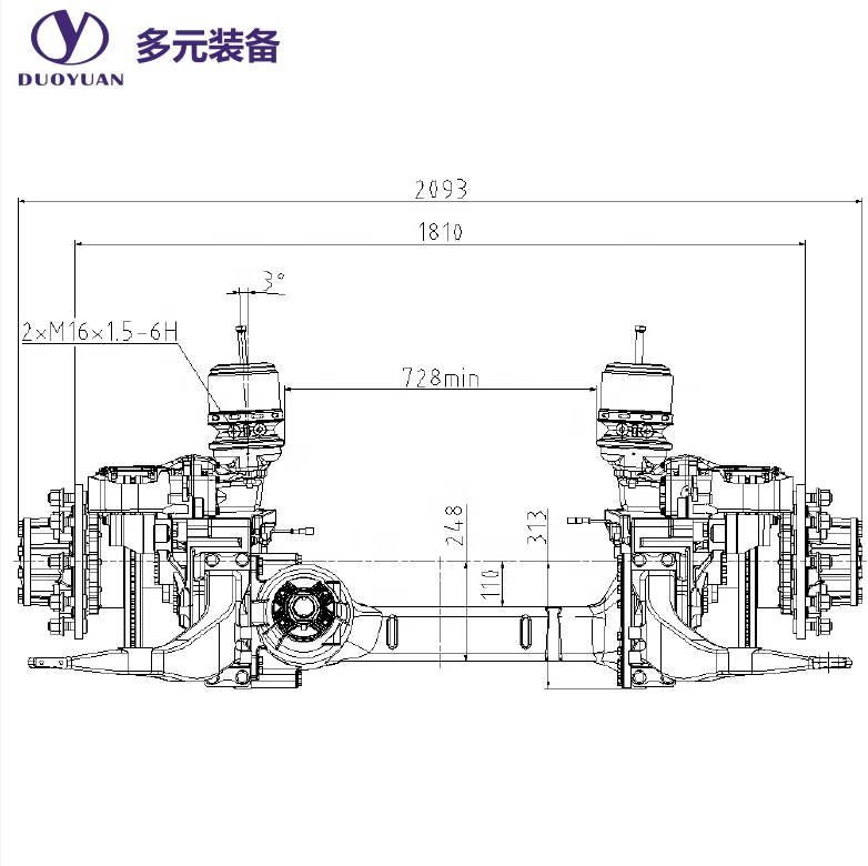 Factory Outlet YUTONG bus Axle Part With Electric Brake Assembly Low floor type axl air bag For coach /car