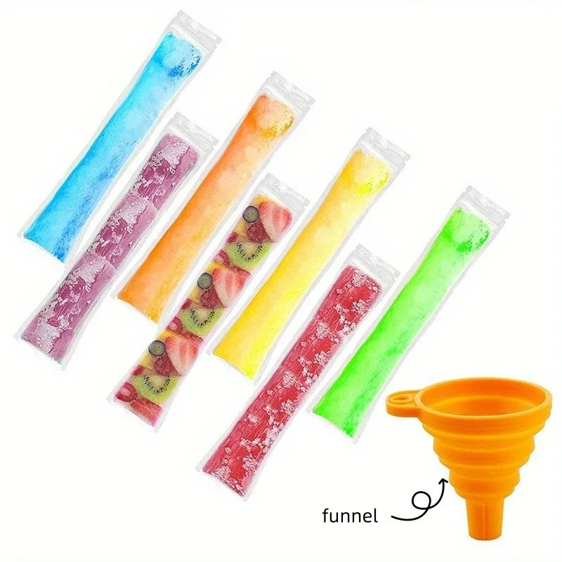 Custom Logo Printed Clear Disposable Plastic Zip Lock Home Diy Fruit Juice Ice Pop Popsicle Packaging Soft Tube Bag Mold Bags