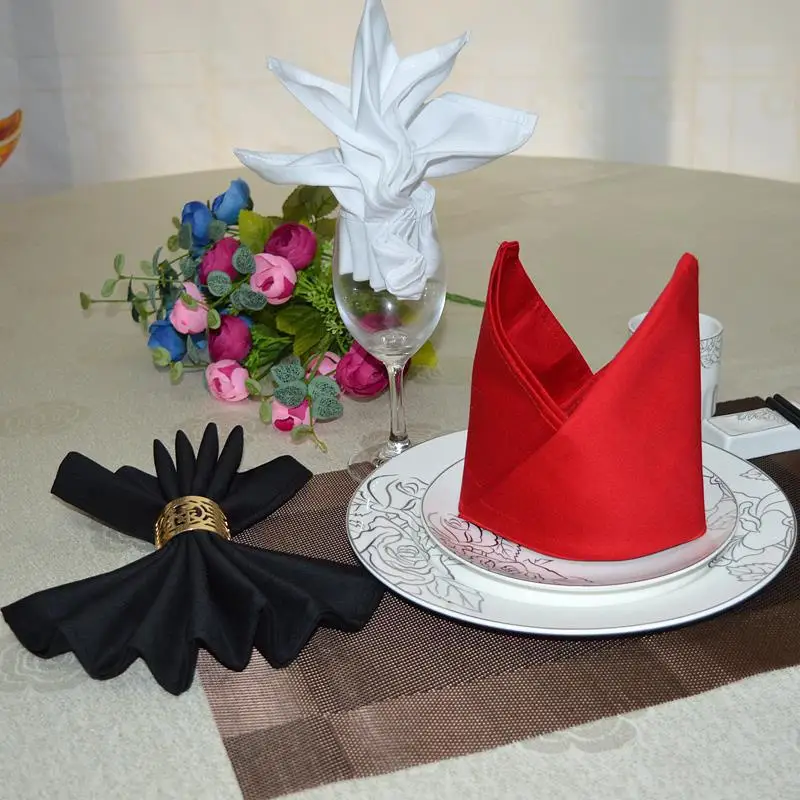 Multicolor Hotel Restaurant Reusable Table Washed Polyester Dinner Napkin For Wedding
