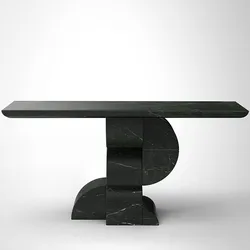 Nordic wholesale natural stone modern design rectangle black marble top console tables