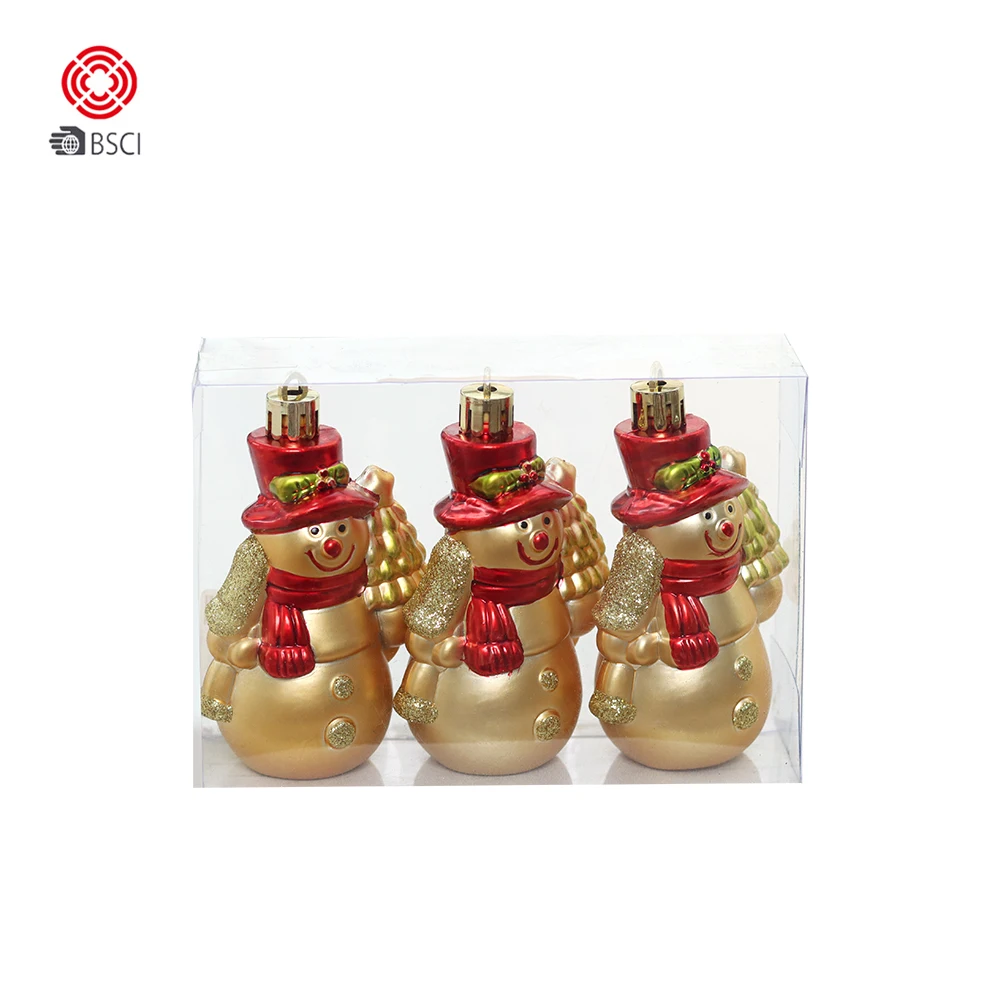 Hot Sale Classical Plastic Christmas Santa Sanowman Christmas Tree Ornaments Christmas Decoration