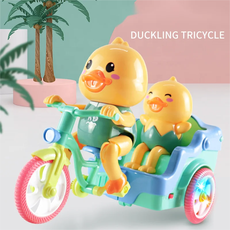 Wholesale yellow duck sound light music kids electric child motorcycle baby toy tricycle