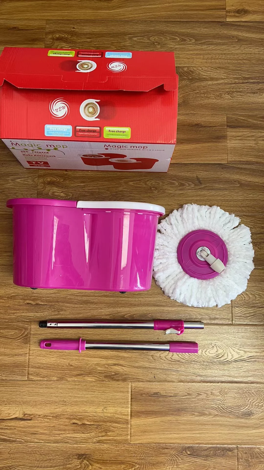 Mini Size Floor Cleaning Bucket Mops Plastic Steel Basket Easy Clean Bucket Mop Microfiber Spin 360 Magic Mop