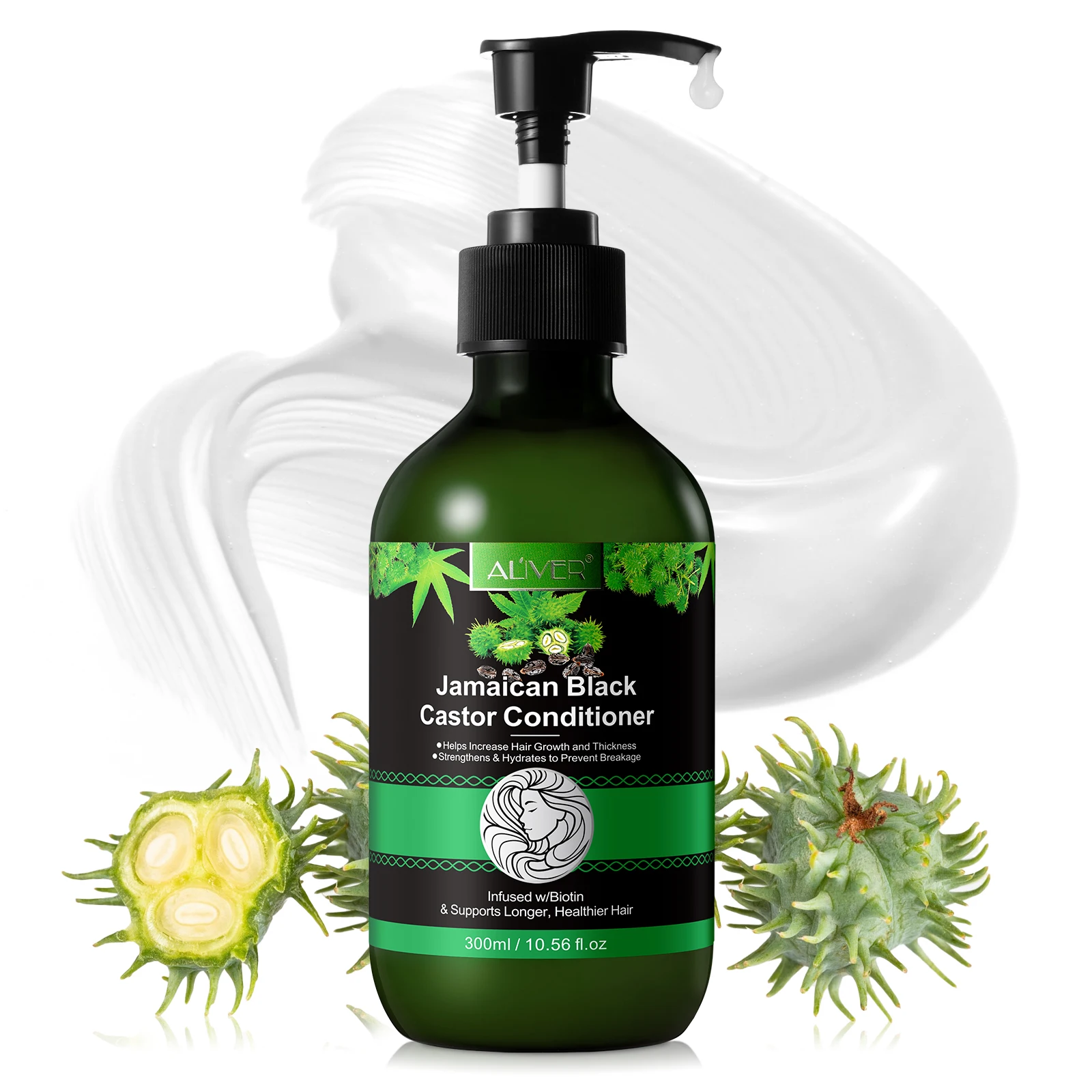 Restore Leave-In Natural Biotin Hair Conditioner No Silicones Jamaican Black Castor Oil Leave In Conditioner 300ml