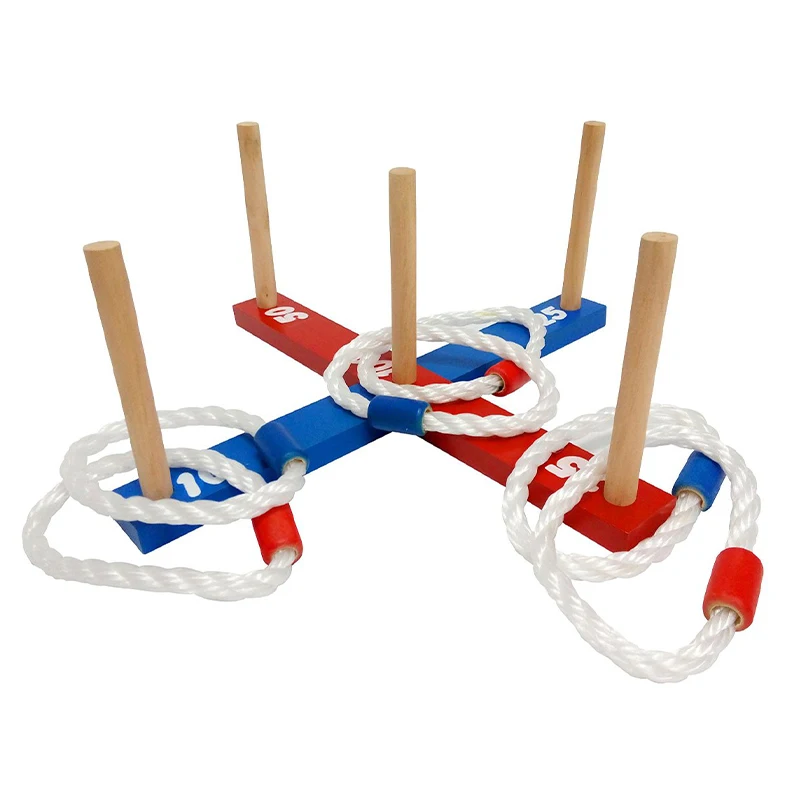 Custom Wholesale Premium Wooden Throwing Game Wooden Ring Toss Yard Game For Kids