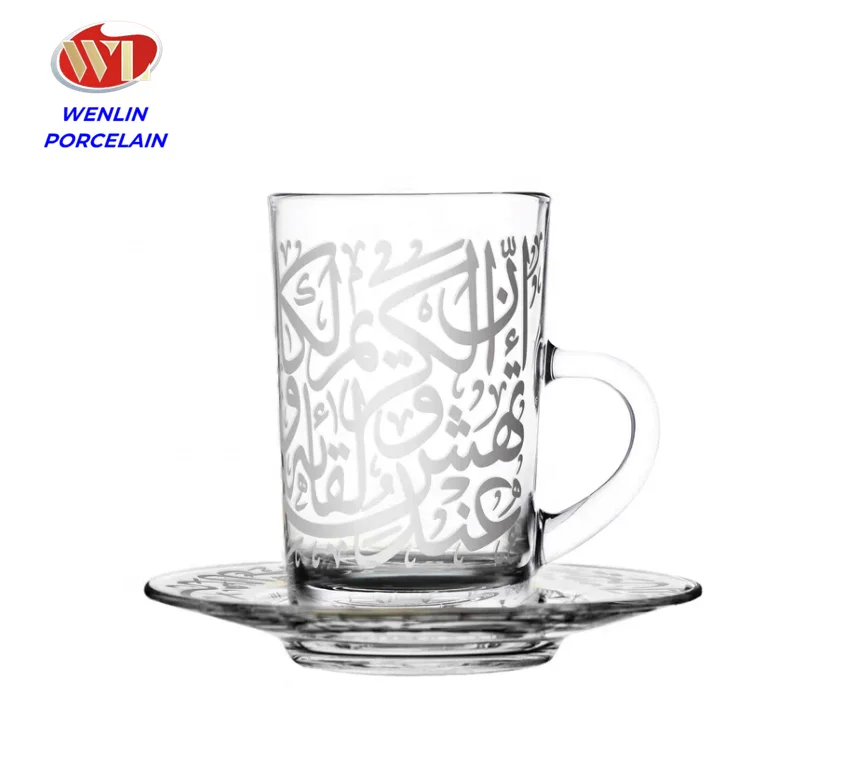 High Quality Arabia Golden Color Ceramic Unique Coffee Cup and Saucer Habesha Turkish Ethiopian 12pcs Tea Set Mug Luxury Gift
