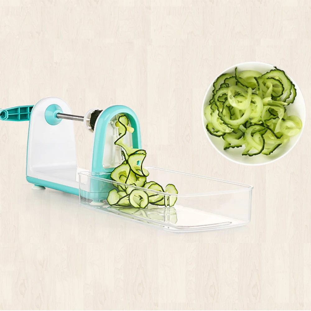 One Stop Shopping 5 Blades Vegetable Slicer for Veggie Noodles and Curly Chips Zucchini Noodle Maker Spaghetti Spiralizer