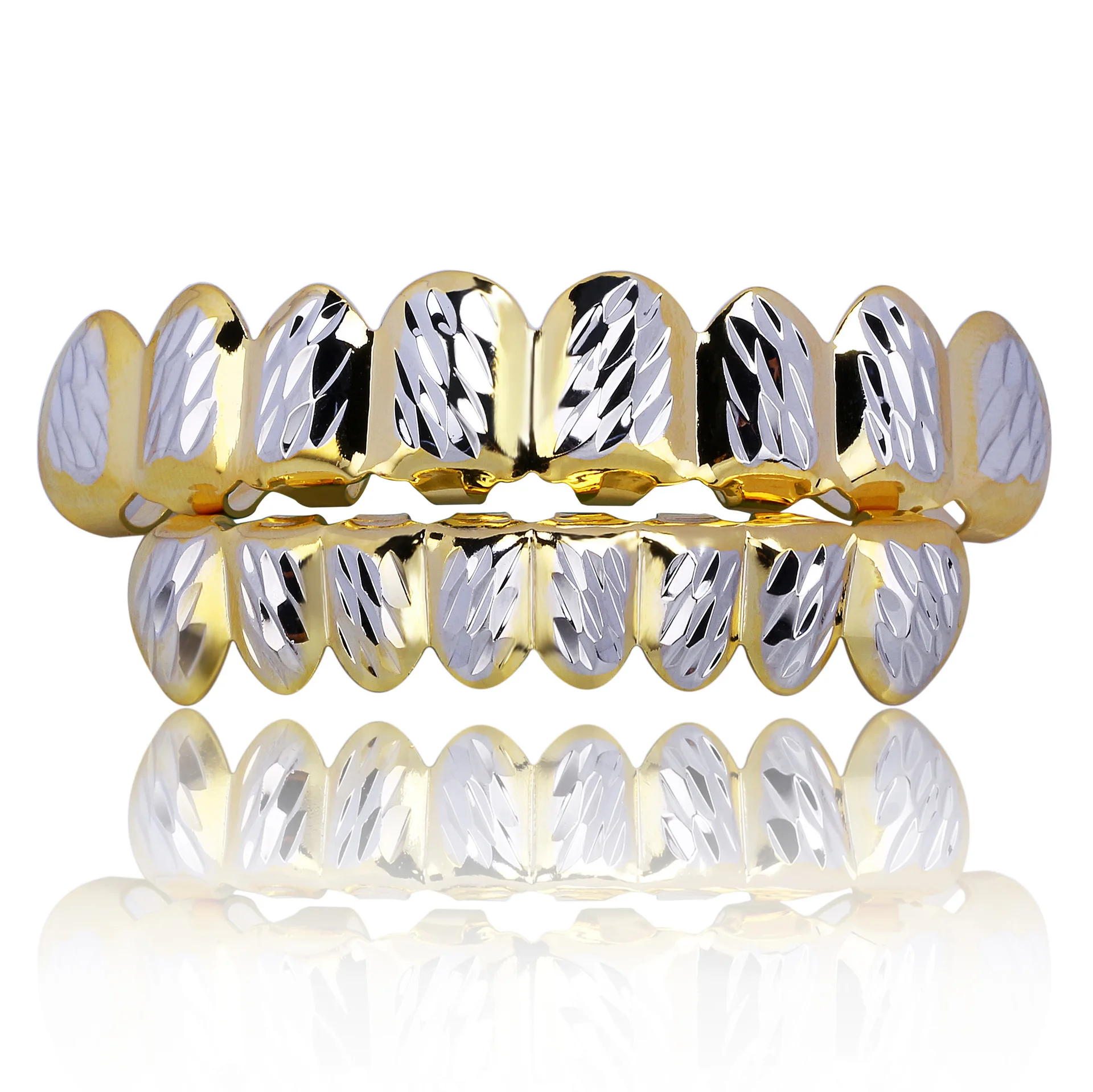 Teeth Grillz Set Gold Silver Color Teeth Grills Tooth Decoration Removable Grillz Teeth