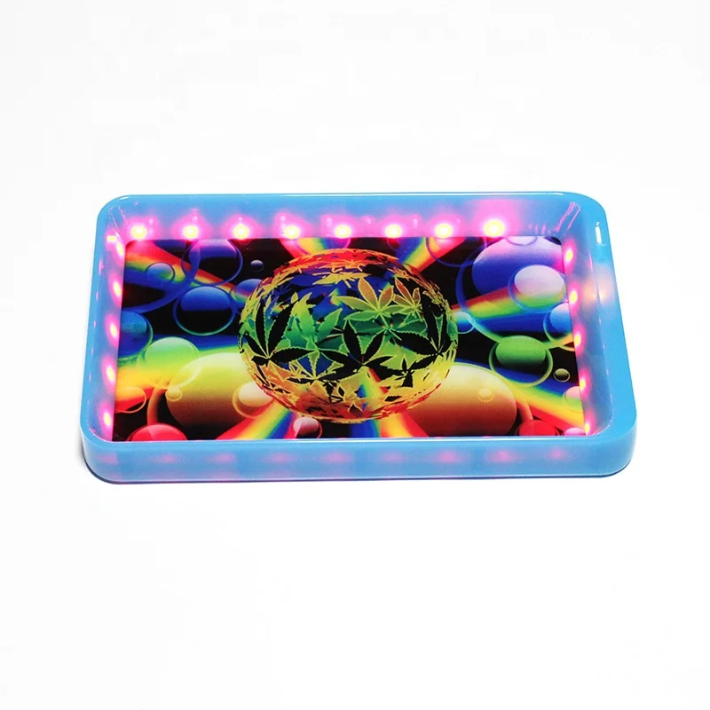 Аксессуары для кальяна с красочной печатью, маленькая светодиодная пластиковая мини-подставка для курения