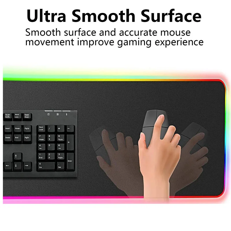 RGB Большой светящийся светодиодный расширенный коврик для