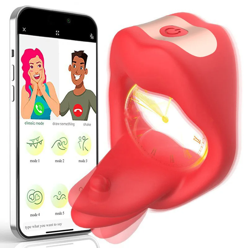 SHEYAY Lock Ring To Delay App Vibrator Ejaculation Increase The Pleasure Time Tongue Remote Control Lock Ring Prostate Massager