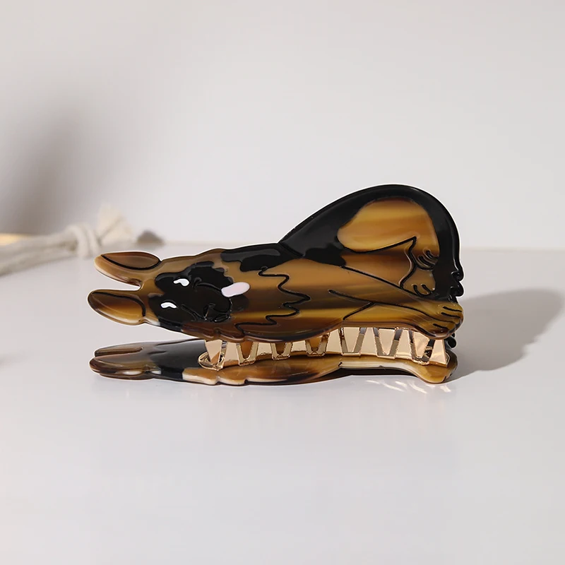 Cartoon Handmade Acrylic Dog Cute Animal Acetate dog hair claws clips for Friends