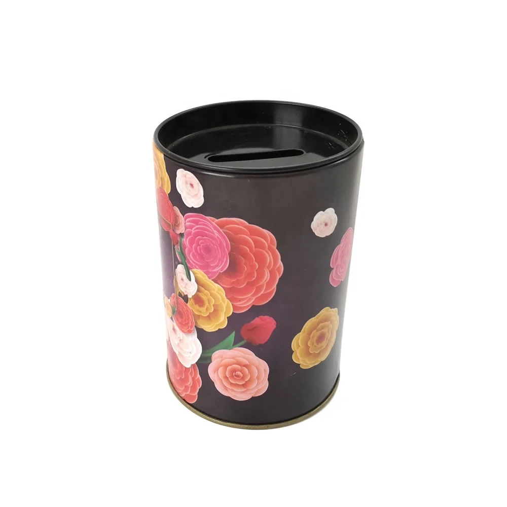 Factory Supply Coin Bank with Removable Lid,Metal Tin Can,Money Tin Box