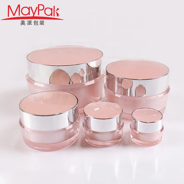 Wholesale rose gold acrylic cream jars plastic cosmetic eye cream jars
